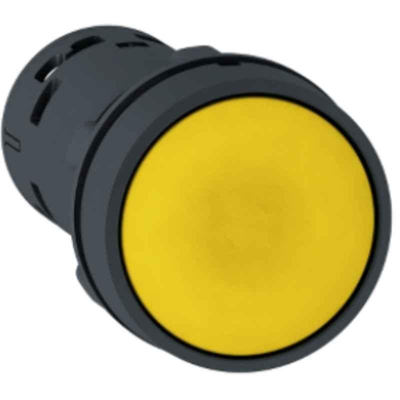 Schneider Harmony 250V 1NO+1NC Plastic Yellow Spring Return Monolithic Push Button, XB7NA85