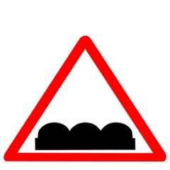 Ladwa 600mm Aluminium Red & White Triangle Rough Road Cautionary Retro Reflective Road Signage, LSI-CSB-600mm-RR
