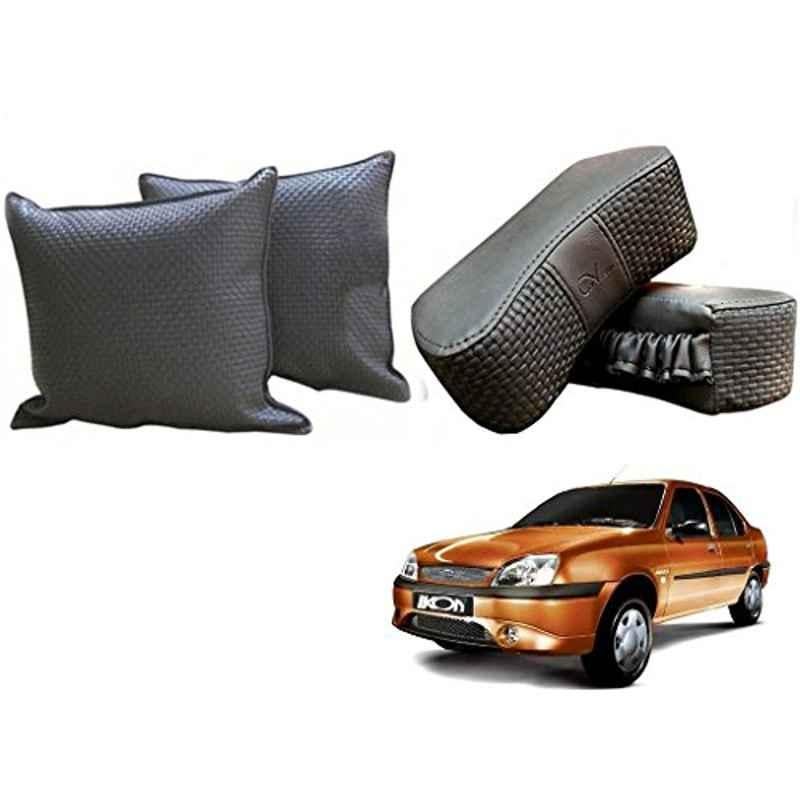 Kozdiko One Pair Grey Neck Rest & One Pair Cushion Combo for Honda Ikon