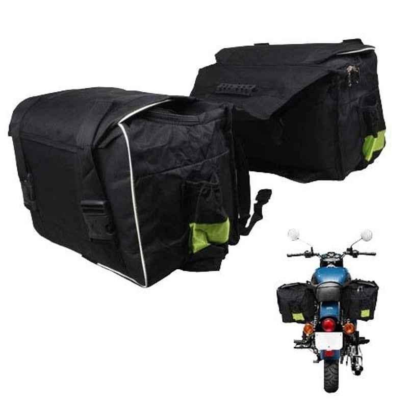 AllExtreme Black & White Two Wheeler Hanging Waterproof Double Saddle Pannier Bag