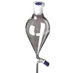 Glassco 50ml Boro 3.3 Glass Pear ISO Shape Separating Funnel with Needle Valve Stopcock, 151.202.02