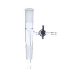 ABGIL B-24 Borosilicate 3.3 Glass Vacuum Take-Off Vertical Adapter with Side PTFE Stopcock, ABG356