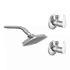 Fastgear 3 Pcs Fusion Stainless Steel Silver Chrome Finish Faucet Set with Shower, FG2368