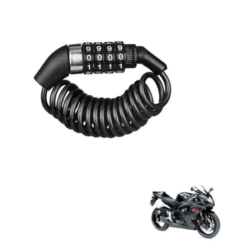 Kozdiko Plastic Black Resettable Password Multi-Use Cable Lock for Suzuki Gixxer 600
