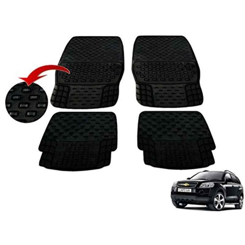Kozdiko 4 Pcs PVC & Rubber Black Car Floor Mat Set for BMW X6