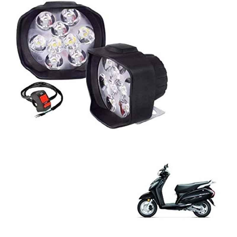 Kozdiko 2 Pcs Sheen 9 LED 6000k Cree LED Transformer Bumble Bee Style LED Fog Light Set for Honda Activa 125
