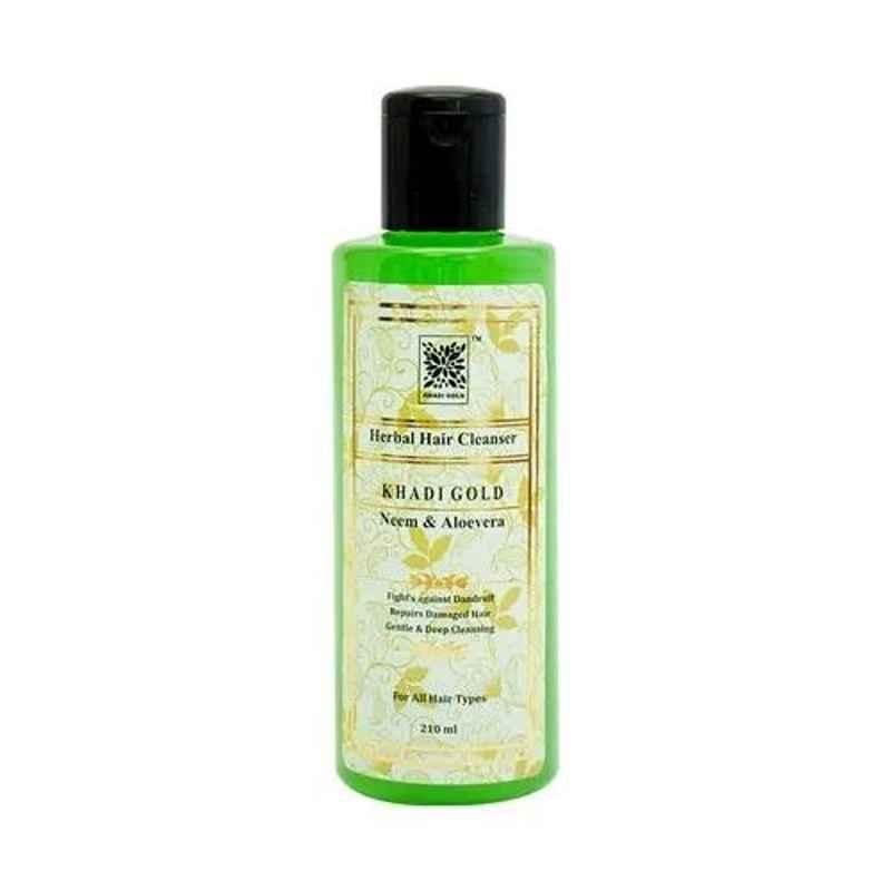 Khadi Gold 210ml Neem & Aloevera Herbal Hair Cleanser (Pack of 10)