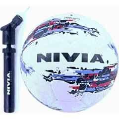 Nivia White Standard Storm & Double Action Ball Pump Football (Pack of 2), Size: 5
