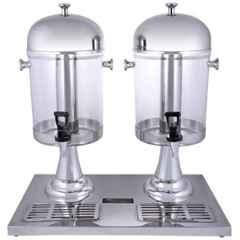 Khushi Udyog Plastic Silver Chrome Double Beverage Juice Dispenser with Stand