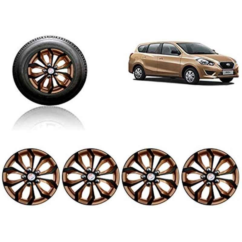Auto Pearl 4 Pcs 13 inch ABS Black & Copper Wheel Cover Set Datsun Go+