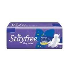 Stayfree 28 Pcs Dry Max White Cotton Disposable All Night Sanitary Pad Packet, Size: XXL