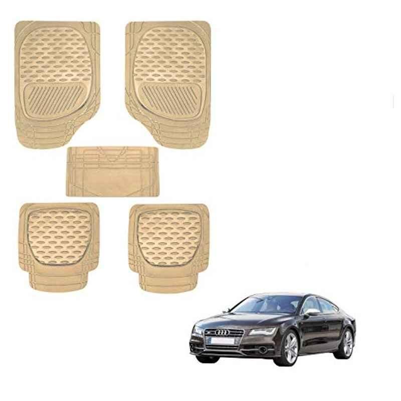 Kozdiko 6255 5 Pcs Rubber & PVC Beige Car Foot Mat Set for Audi NA