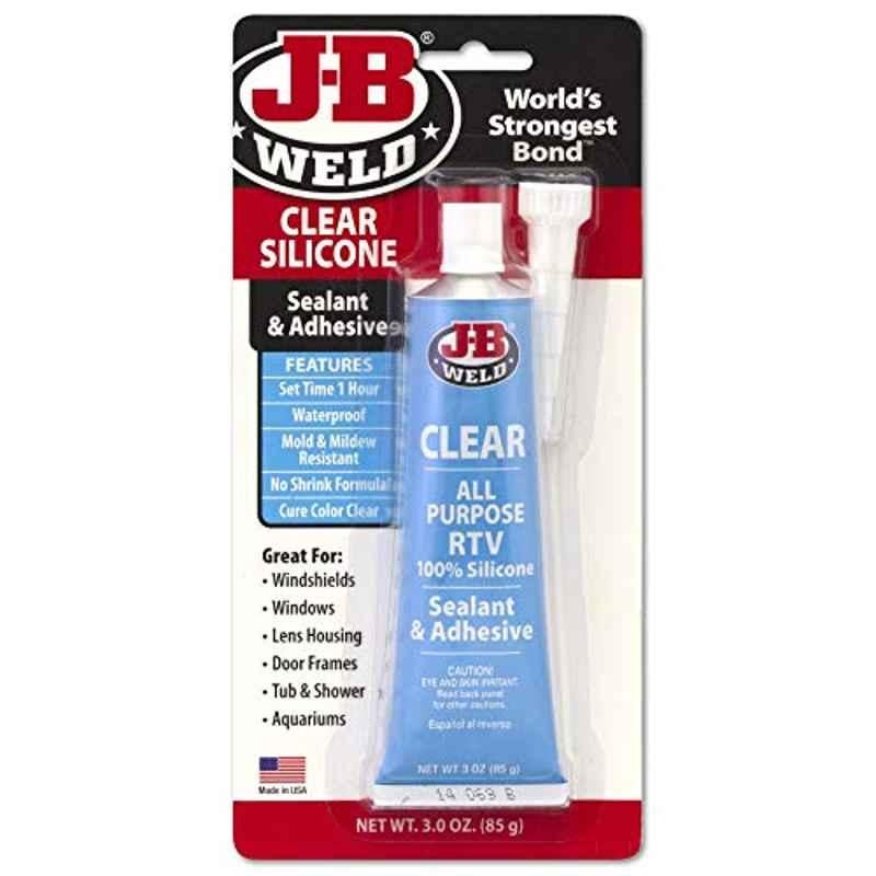 J-B Weld 3 Oz Clear All-Purpose RTV Silicone Sealant & Adhesive, 31310