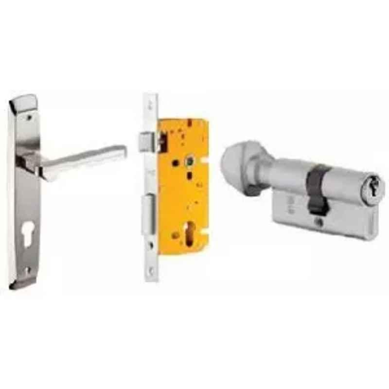 Dorset ML Series Art 60mm Stainless Steel Silver Chrome Finish Door Handle Lock Set with Knob & Key