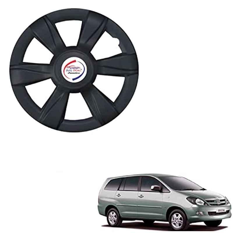 Auto Pearl 4 Pcs 15 inch ABS Xylo Black Hubcap Wheel Cover Set with Retention Ring for Toyota Innova 2005 2012