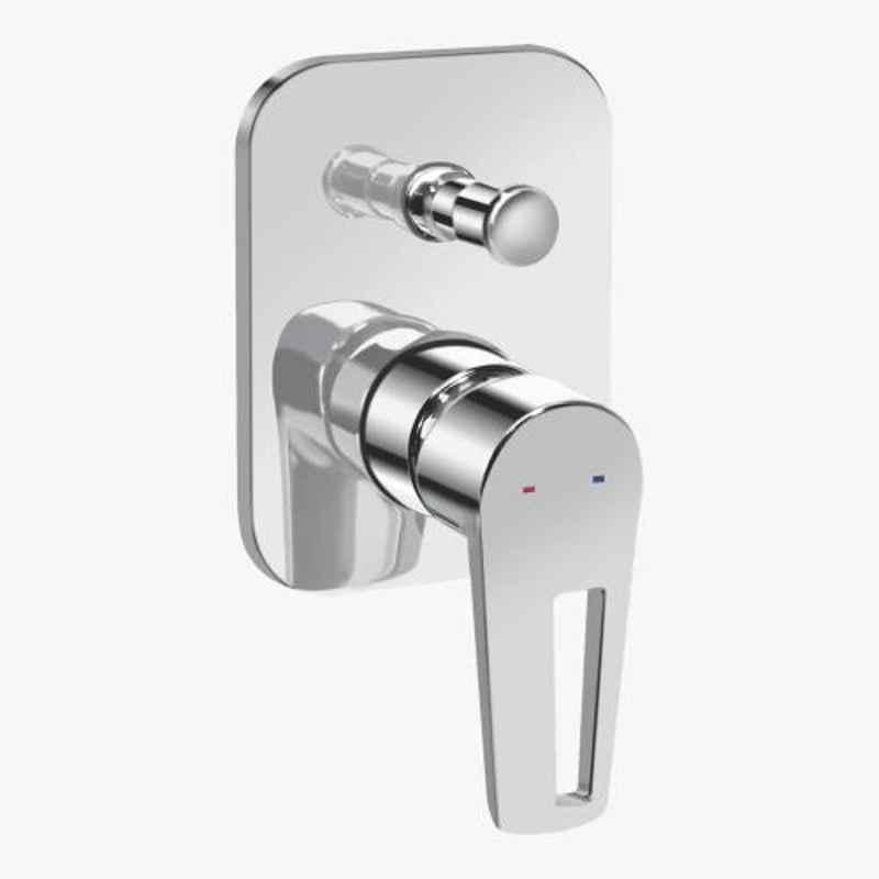 Kerovit Chime Silver Chrome Finish Single Lever 3 Inlet Concealed Bath & Shower Mixer Trims, KB911036