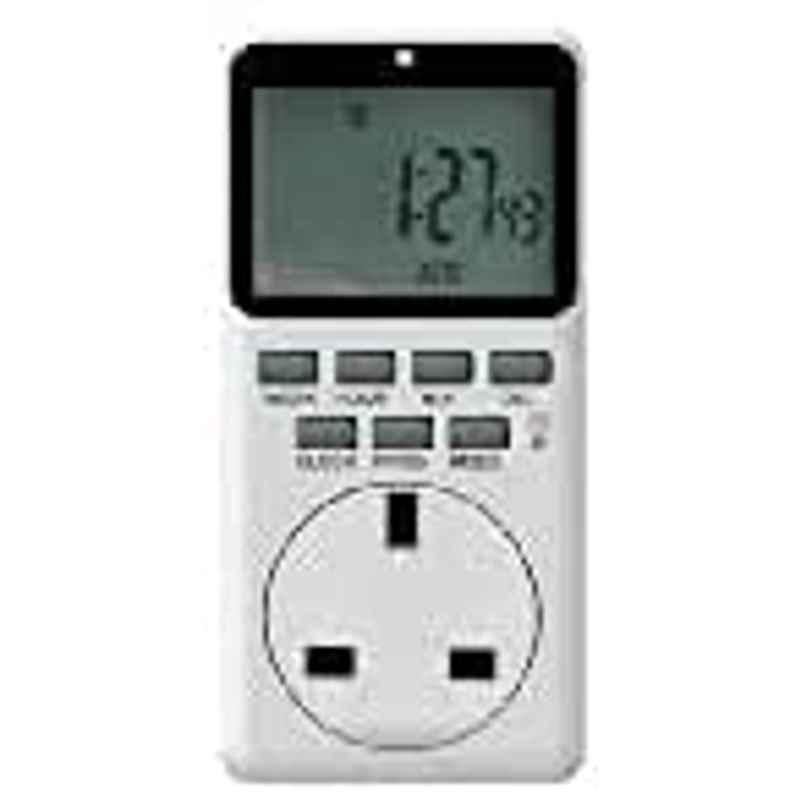 Abbasali Long Time One Week Electronic Large Screen Timer Uk-Plug Abs Universal 1Second/7Days Digital Electronic Large Screen Timer Plug-In Progmable Timer Switch Socket