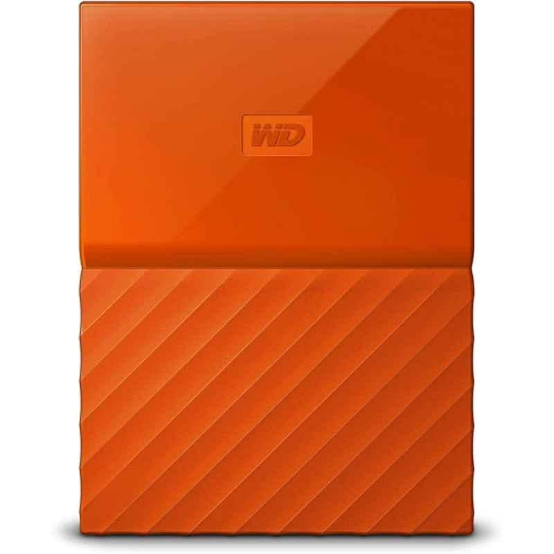 WD My Passport 2TB Orange Thin Portable External Hard Drive, WDBS4B0020BOR-WESN