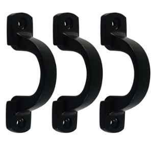 Mix & Match Victorian 3 inch Cast Iron Black Matte Finish Cabinet Pull Handle for Wardrobe, Cupboard & Window (Pack of 3)