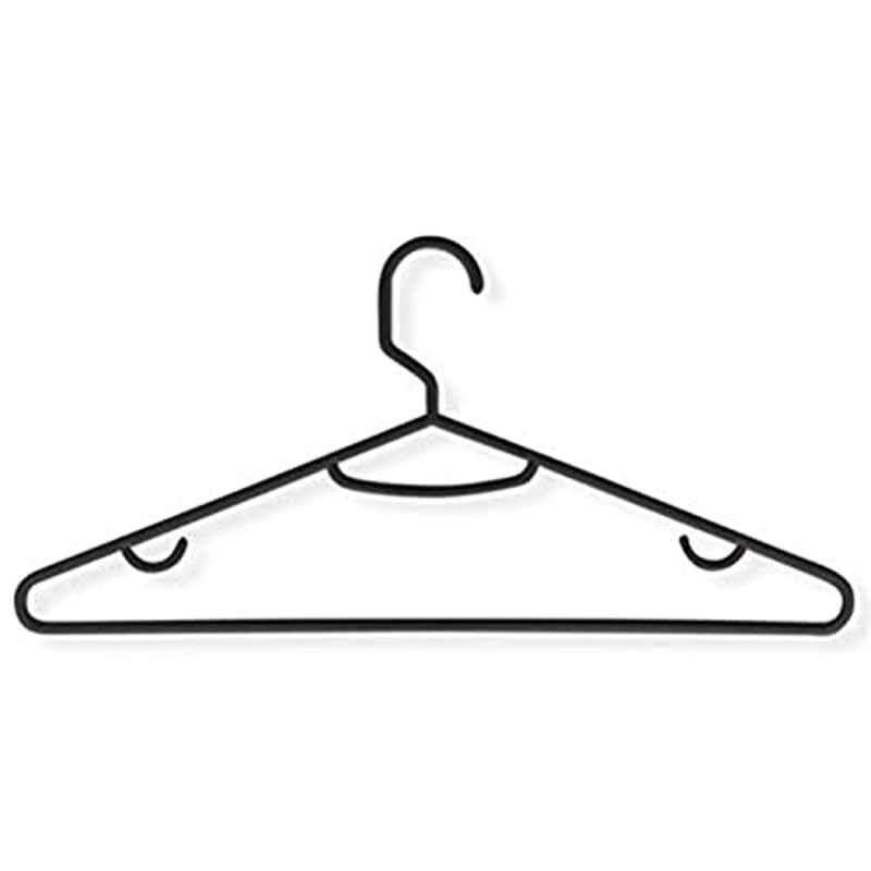 Honey-Can-Do Plastic Black Curved Suit Hanger, HNG-01520 (Pack of 15)
