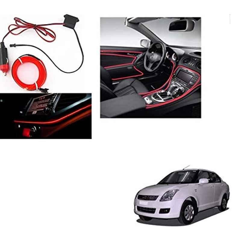 Kozdiko 12V Red Car Interior Decor Neon Strip Light for Maruti Suzuki Old Dzire