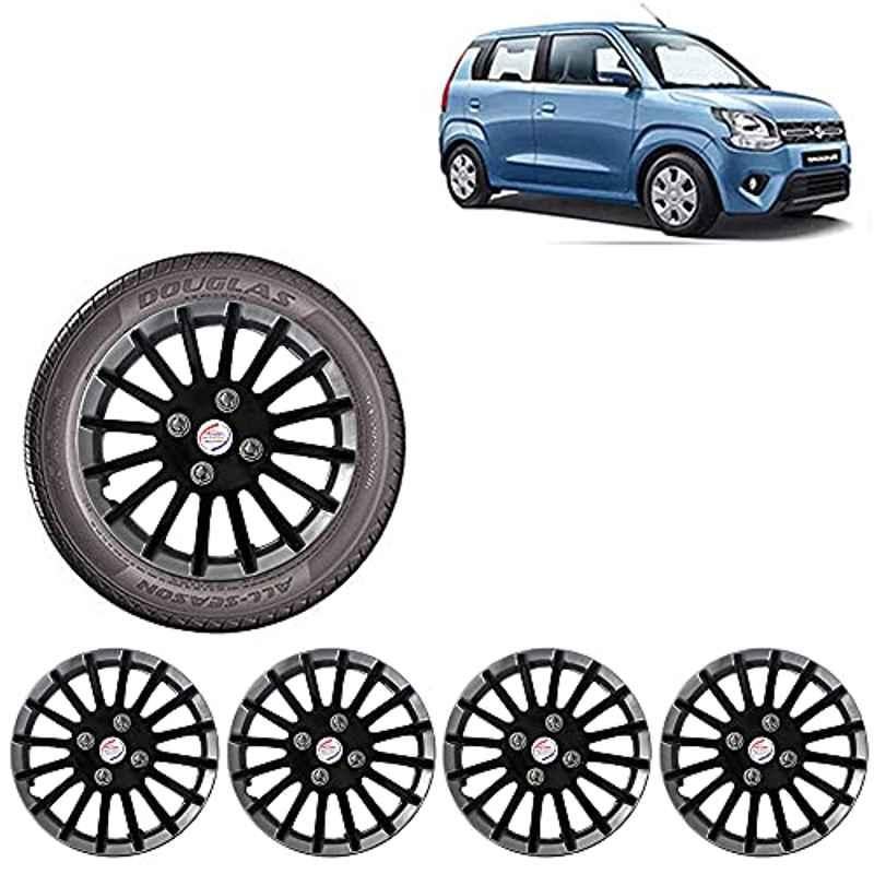 Auto Pearl 4 Pcs 14 inch ABS Black Car Wheel Cover Set for Maruti Suzuki WagonR 2019