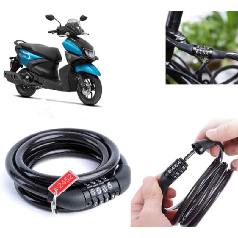 Auto Pearl PVC & Plastic Black Combination Cable Lock for Ray Z BS6