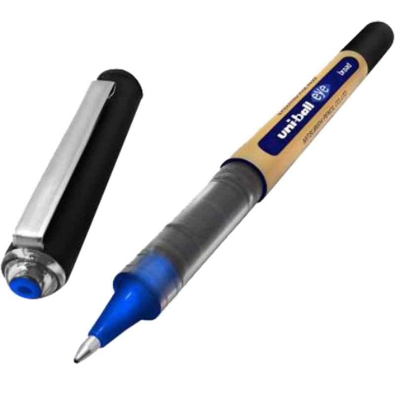 Uniball UB 150 1mm Blue Eye Roller Ball Pen with Blister Packaging (Pack of 6)