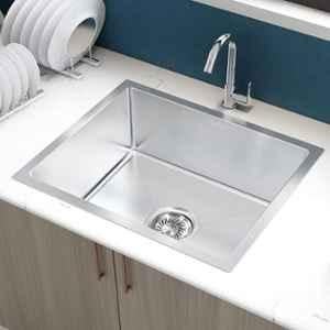 Plantex 304 Grade Stainless Steel Kitchen Sink/Kitchen Sink with 7 Years Warranty Plantex/Single Bowl Sink with All Fittings & Drain Rack (Silver Matte 24x18 inch)