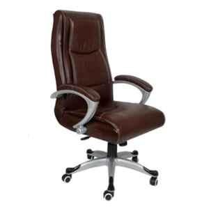 Modern India Leatherette Brown High Back Office Chair, MI268 (Pack of 2)