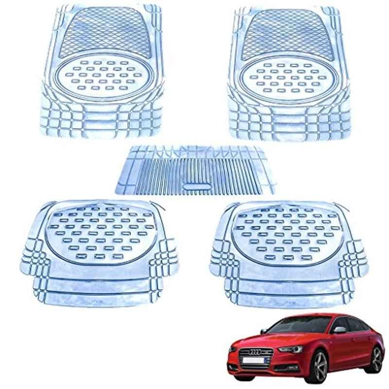 Kozdiko 5 Pcs 6605 PVC & Rubber Clear Car Foot Mat Set for Audi S5
