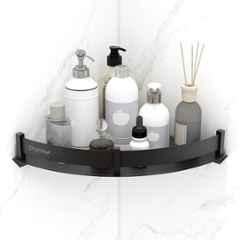 Plantex Stainless Steel Corner Shelf for Bathroom Wall/Bathroom Corner Shelves/Bathroom Shelf Rack/Side Corner Shelf/Kitchen Organizer/Bathroom Corner Rack- 12x12 inch Black