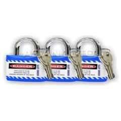 Asian Loto 3 Pcs Metal & Plastic Blue Regular Shackle Jacket Padlock Set with 3 Keys, ALC-LPR