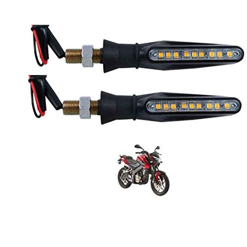 Kozdiko 4 Pcs Plastic Front & Rear Side Sleek Yellow Bike Indicator Set for Bajaj Pulsar 150 Ns