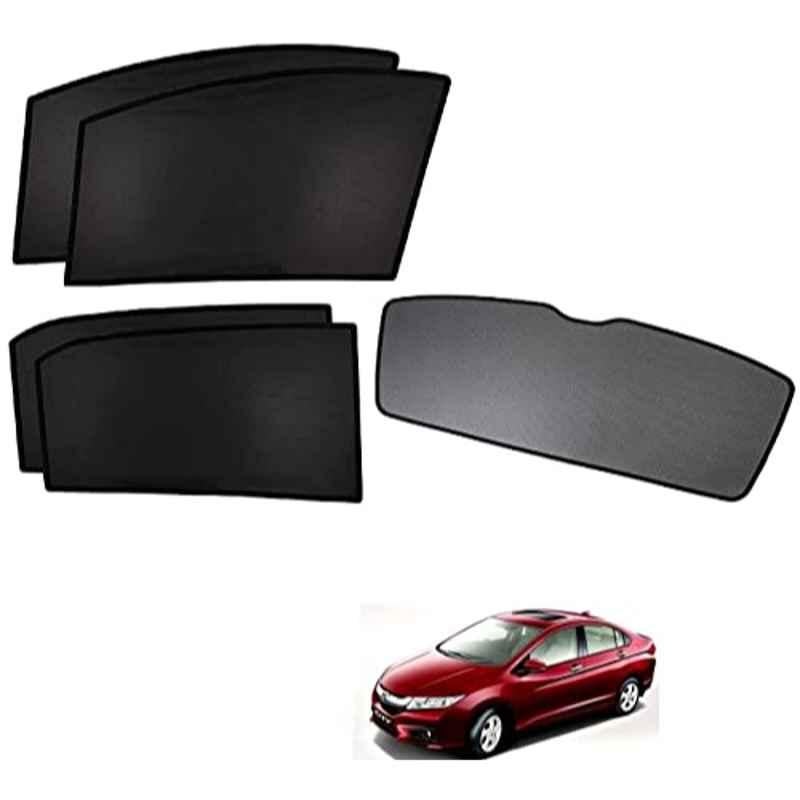 Kozdiko 5 Pcs Polyester Black Non Magnetic Window & Rear Sun Shades Set for Honda D-Tec 2014-2019