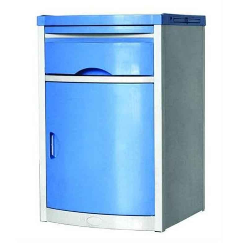 ABCO 4ft ABS Plastic White & Blue Bed Side Locker, 11055