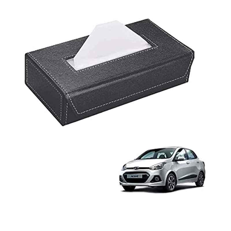 Kozdiko 100 Pulls PU Leather Grey Car Tissue Paper Box with 200 Sheets for Hyundai Xcent