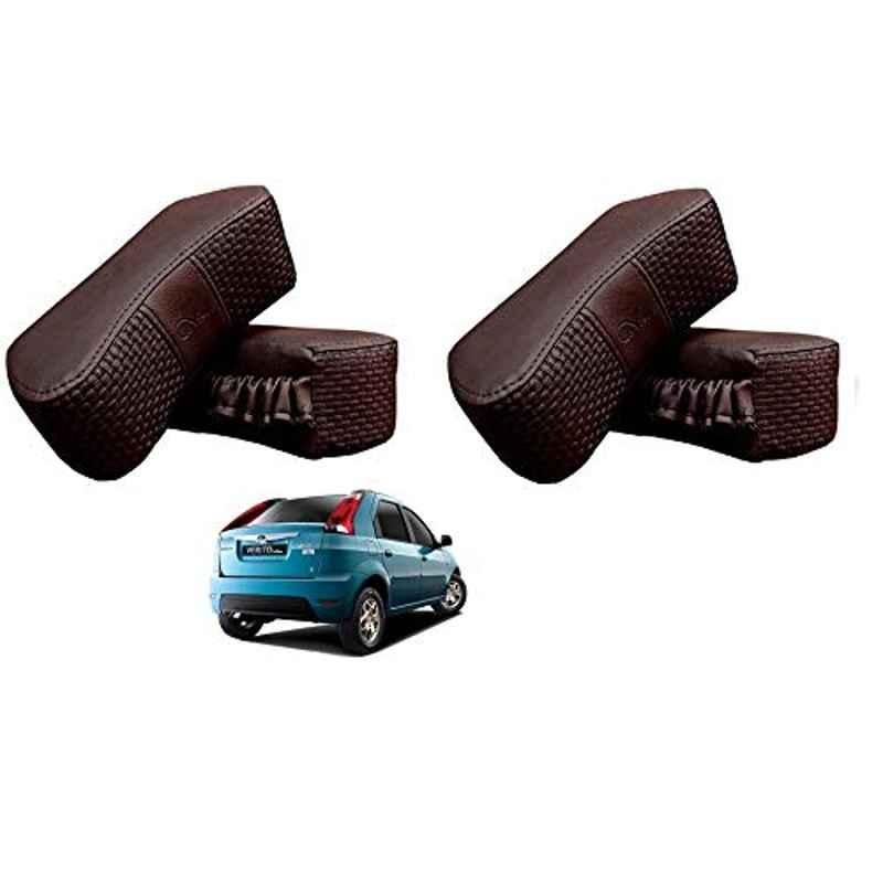 Kozdiko 4 Pcs CV Designer Cola Leatherite Neck Rest Car Cushion Pillow Set for Mahindra Verito Vibe