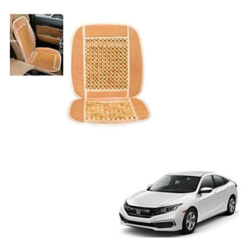 Kozdiko Wooden Bead Seat with Beige Velvet Border for Honda Civic 2019