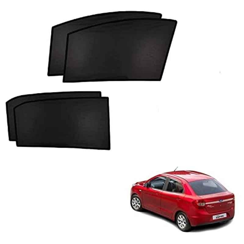 Kozdiko 4 Pcs Custom Fit Non Magnetic Curtains Mesh Car Sun Shade Set for Ford Figo Aspire