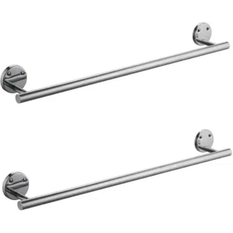 Prestige 24 inch Stainless Steel 304 Chrome Finish Wall Mounted Towel Rod (Pack of 2)