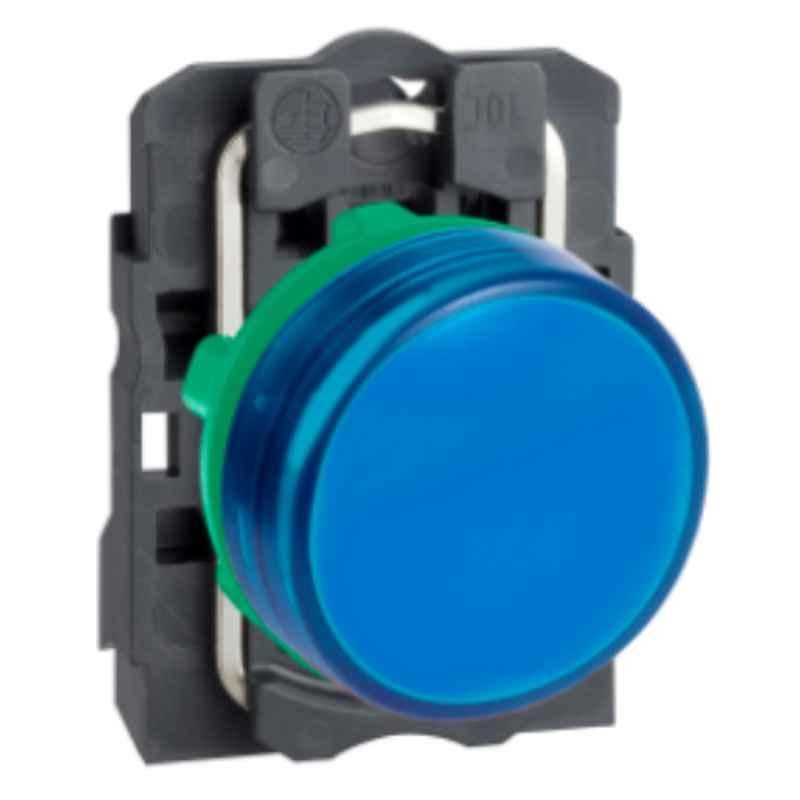 Schneider Harmony 110-120 VAC Plastic Blue Plain Lens Pilot Light with Integral LED, XB5AVG6