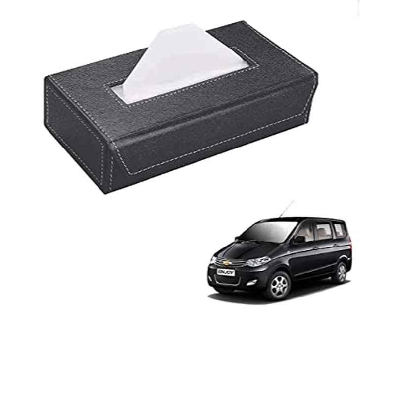 Kozdiko 100 Pulls PU Leather Grey Car Tissue Paper Box with 200 Sheets for Chevrolet Enjoy