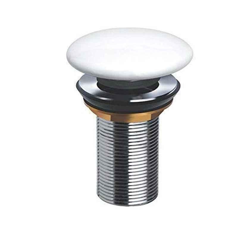 Bassino 6 inch Brass White Pop-Up Full Thread Waste Coupling, WC-W6