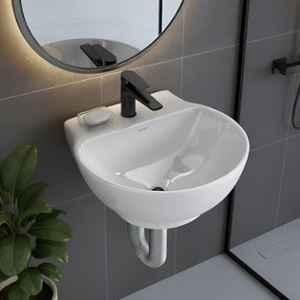 Plantex Rosy 12x12.5x5 inch Ceramic White Glossy Finish Wash Basin for Bathroom, APS-1078