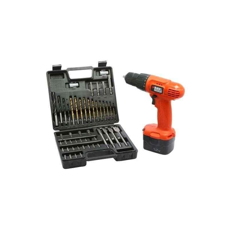 Black+Decker 10mm 12V Cordless Drill Driver Kit, CD121K50