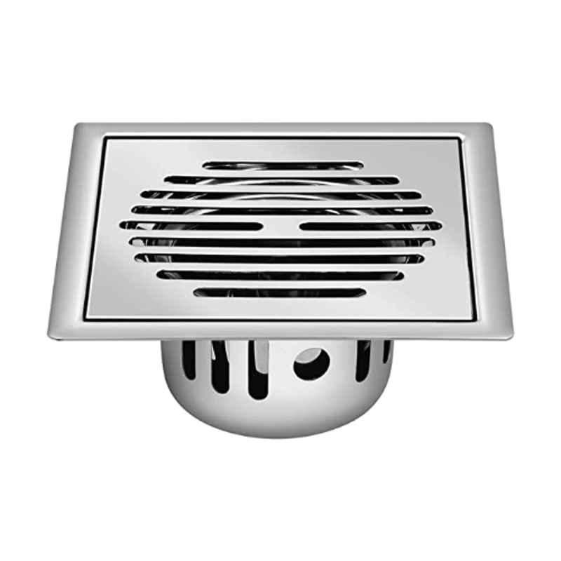 Sanjay Chilly SCCT-SC-GS-127 5x5 inch Stainless Steel 304 Square Cockroach Trap Floor Drain, SC99000160