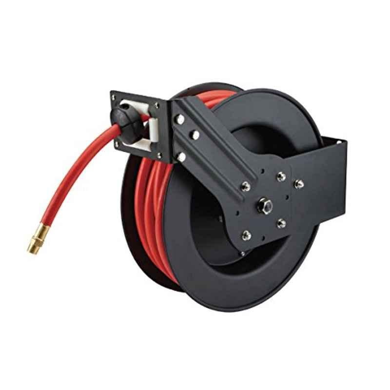50ft Alloy Steel Black & Red Auto Rewind Retractable Reel