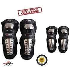 AOW Knee Guard Knee Guard (Black) for Bikers and Riders (Pack of 4 PCS) KN-02