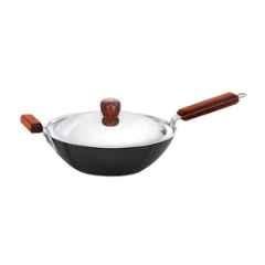 Futura INW30S 3 L Non-Stick Induction Stir Fry Wok, Medium, Black